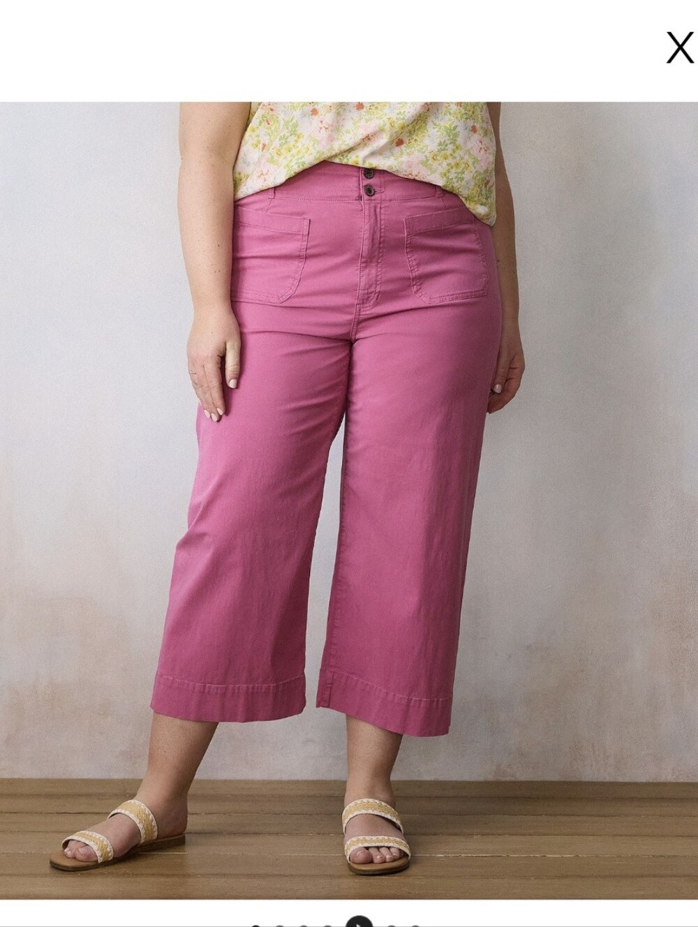 LC Lauren Conrad Pink Wide-Leg Crop Pants